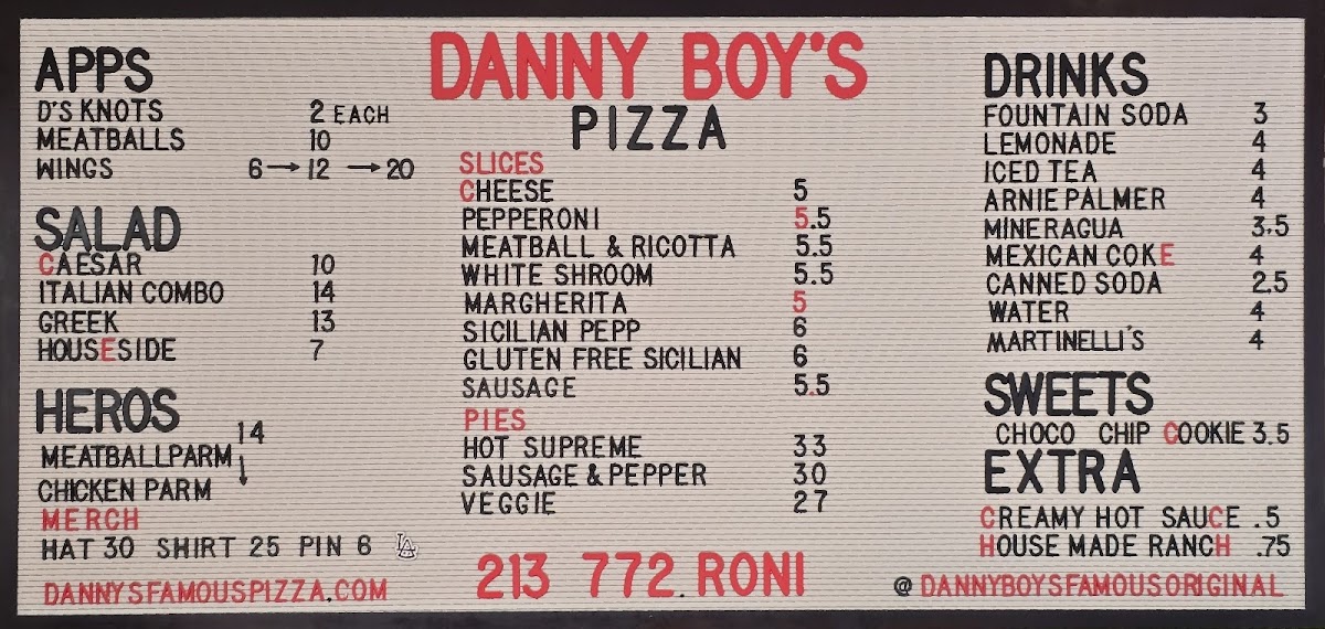 Menu Danny Boy's Famous Original Pizza-3