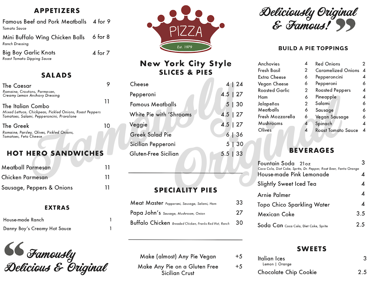 Menu Danny Boy's Famous Original Pizza-4