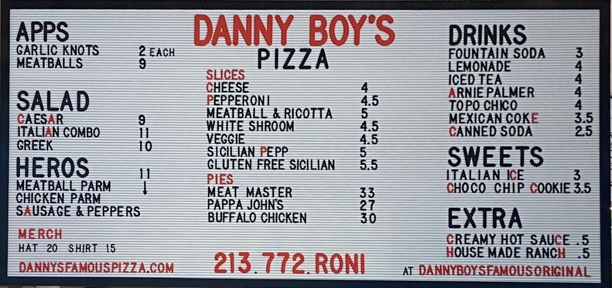 Menu Danny Boy's Famous Original Pizza-7